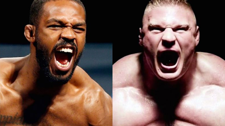 Jon Jones, Brock Lesnar screaming