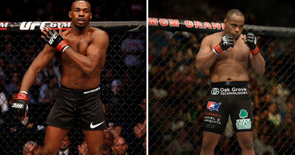 Jon Jones, Daniel Cormier in a fighting stance in UFC ring