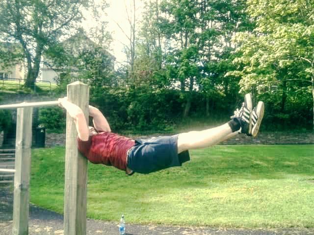 Connor Logue performing calisthenics