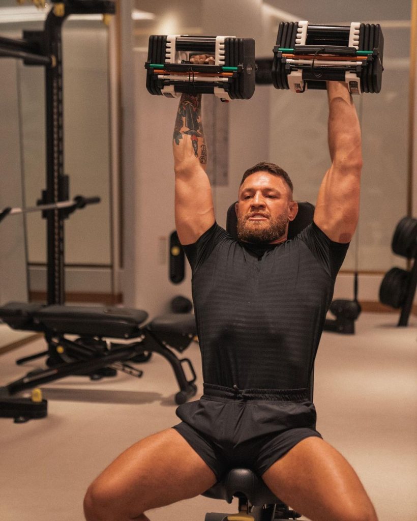 Conor performing body weight exercises 