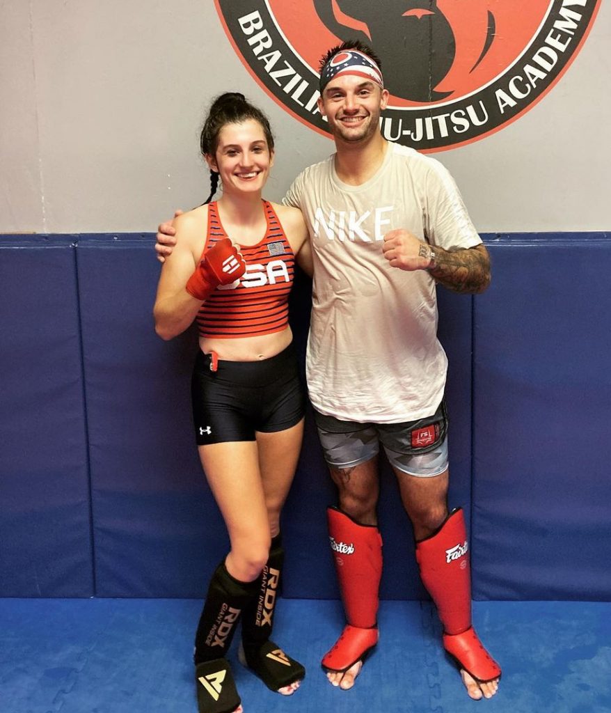 Lauren Flynn wearing RDX Shin guards