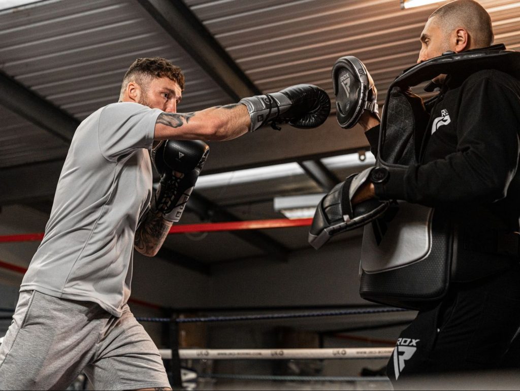 Zack parker throwing Jab while sparring 
