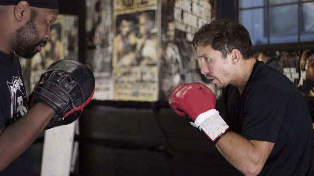 Gennady sparring with his coach