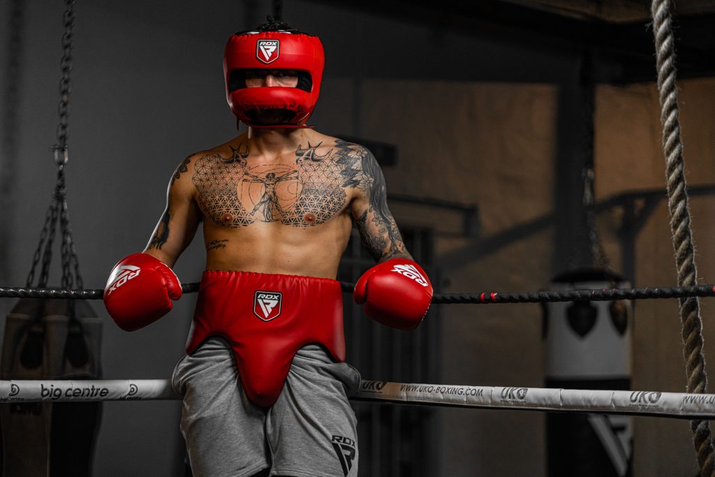 Groin guards used by Zack Parker