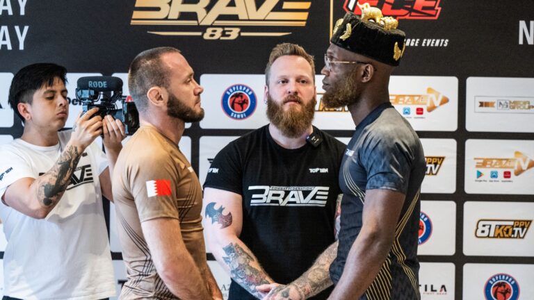 Intense face-offs set the stage for BRAVE Combat Federation’s historic debut event in the Netherlands Marcin Bandel and Alex Lohore