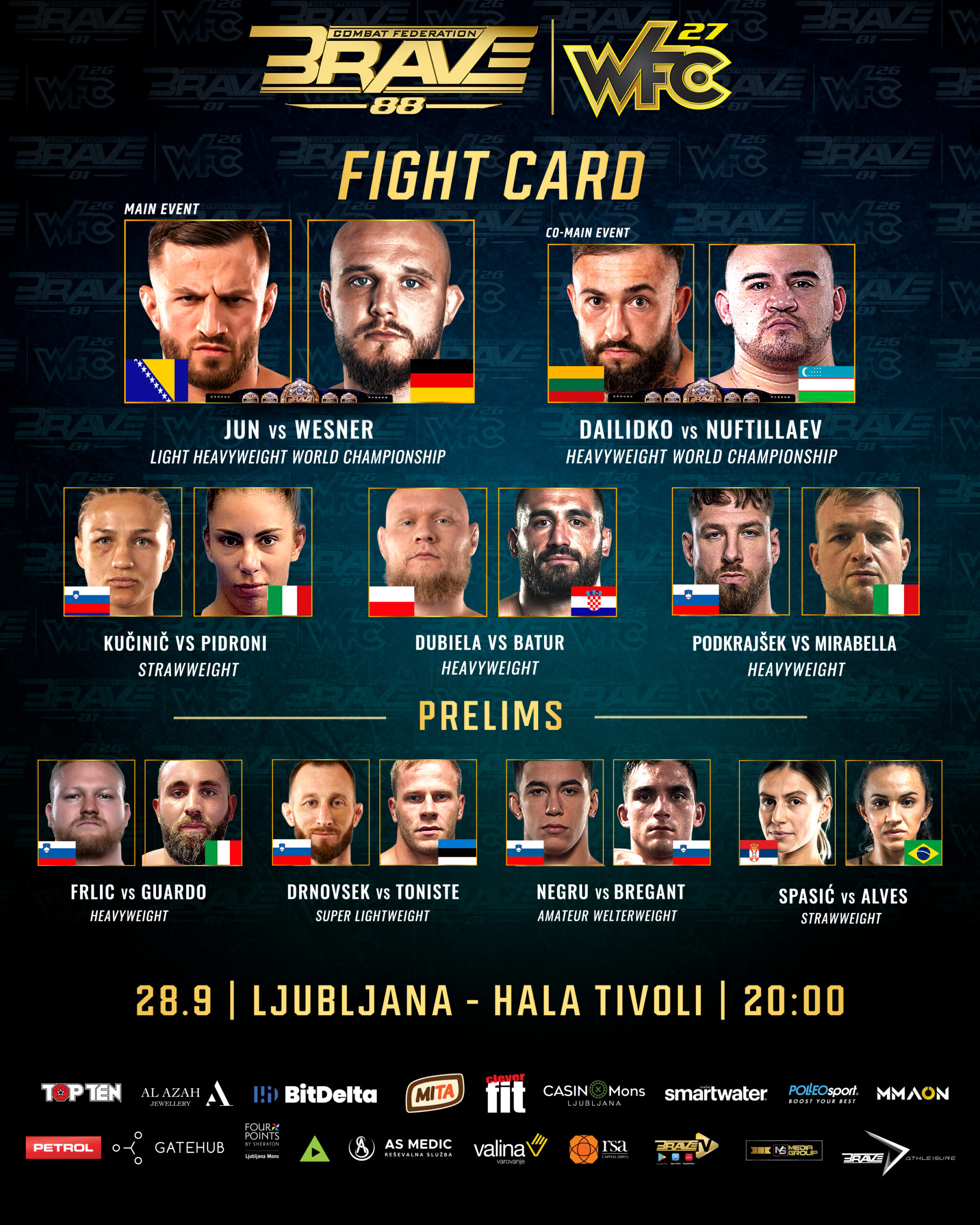 BRAVE CF 88 fight card