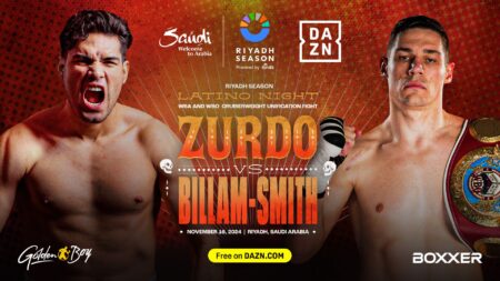Zurdo beats CBS: Gilberto Ramirez outbattles Chris Billam-Smith to unify WBA-WBO cruiserweight titles Gilberto Ramirez vs. Chris Billam-Smith poster