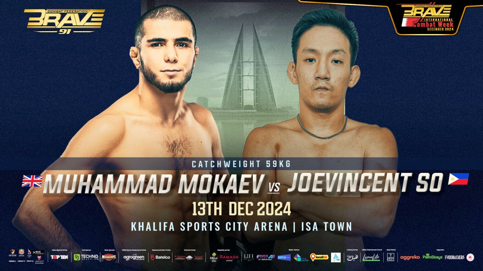 Muhammad Mokaev gets new opponent for BRAVE CF return at BRAVE CF 91 Muhammad Mokaev Joevincent So poster