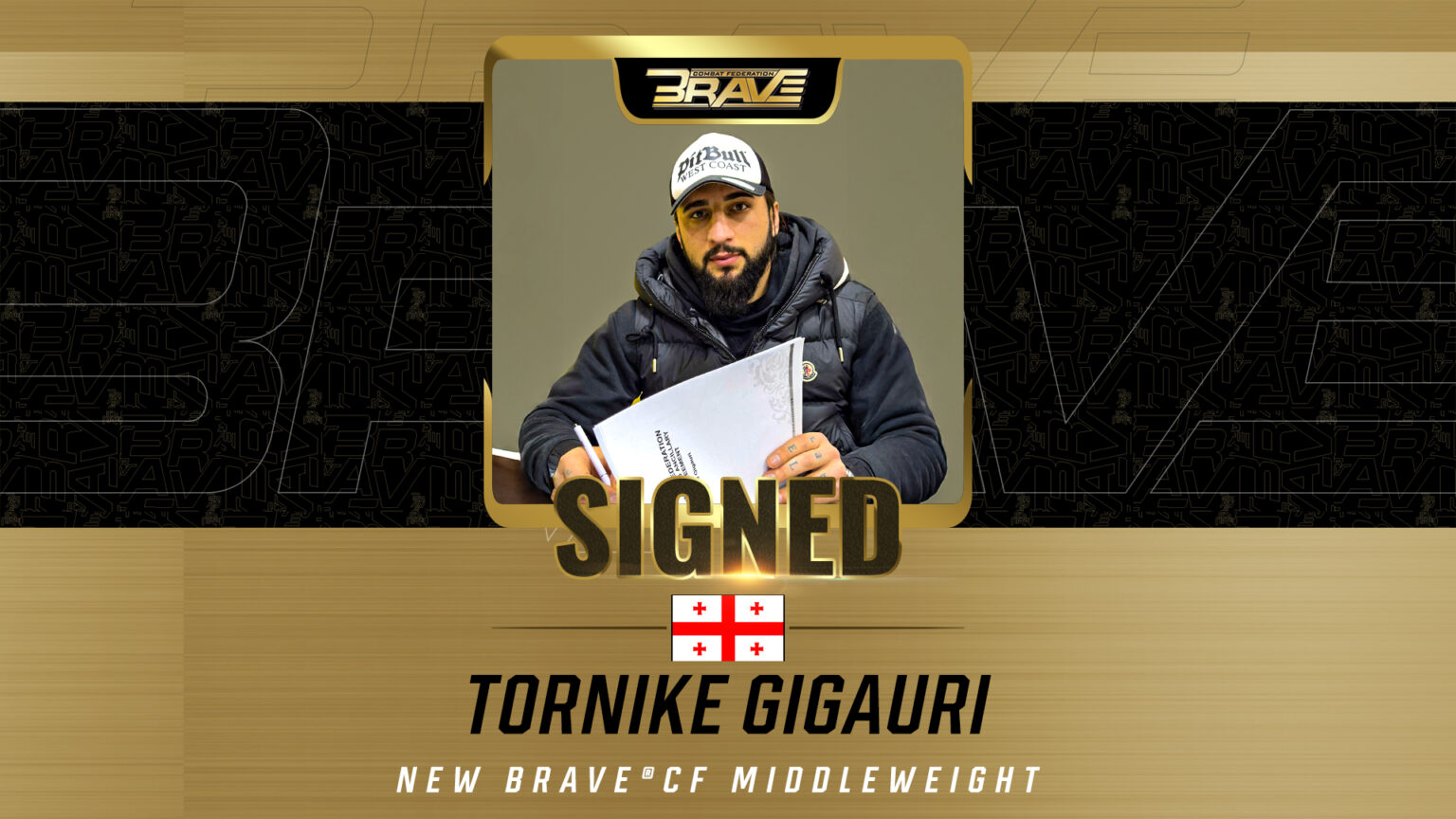 Undefeated Georgian middleweight Tornike Gigauri signs with BRAVE Combat Federation Tornike Gigauri