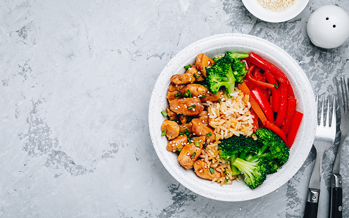 Spicy Chicken Stir Fry with Brown Rice