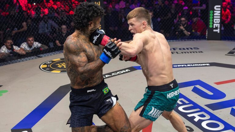 Paul Hughes delivers ‘Big News’ to Usman Nurmagomedov after 42-second win at PFL Europe Belfast Paul Hughes