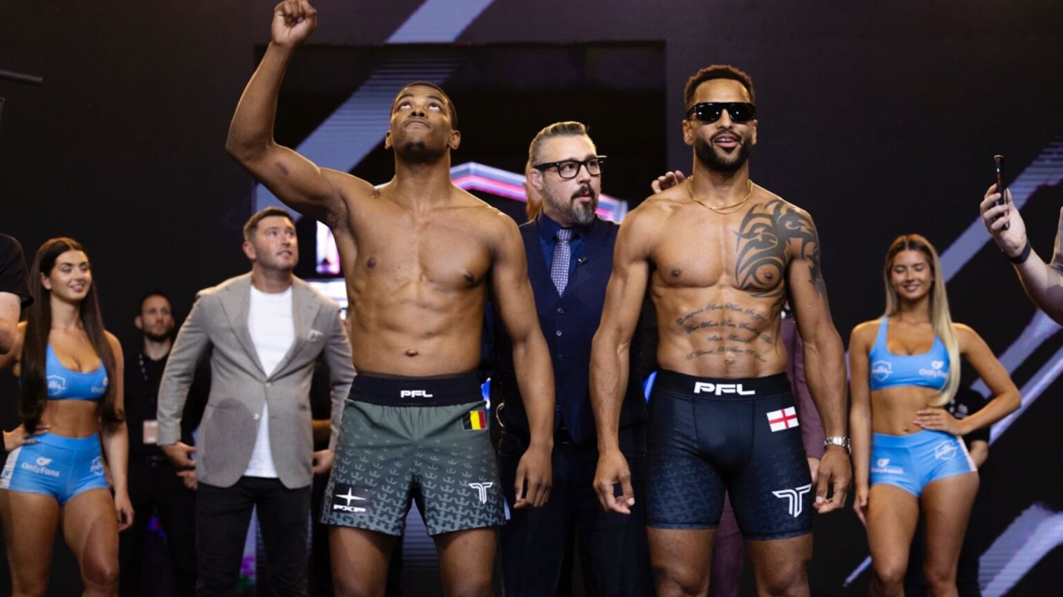 PFL Europe Brussels weigh-ins: Everyone on weight ahead of bumper card in Belgium Patrick Habirora and Danny Roberts