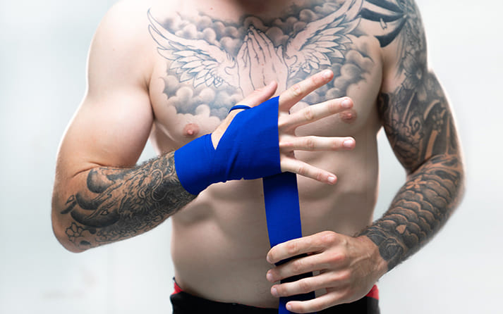 Boxers Wrap Their Hands