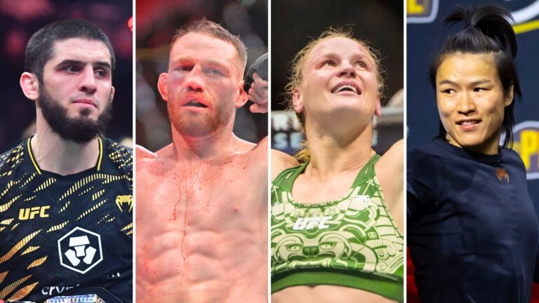 Islam Makhachev, Jack Della Maddalena, Valentina Shevchenko and Zhang Weili