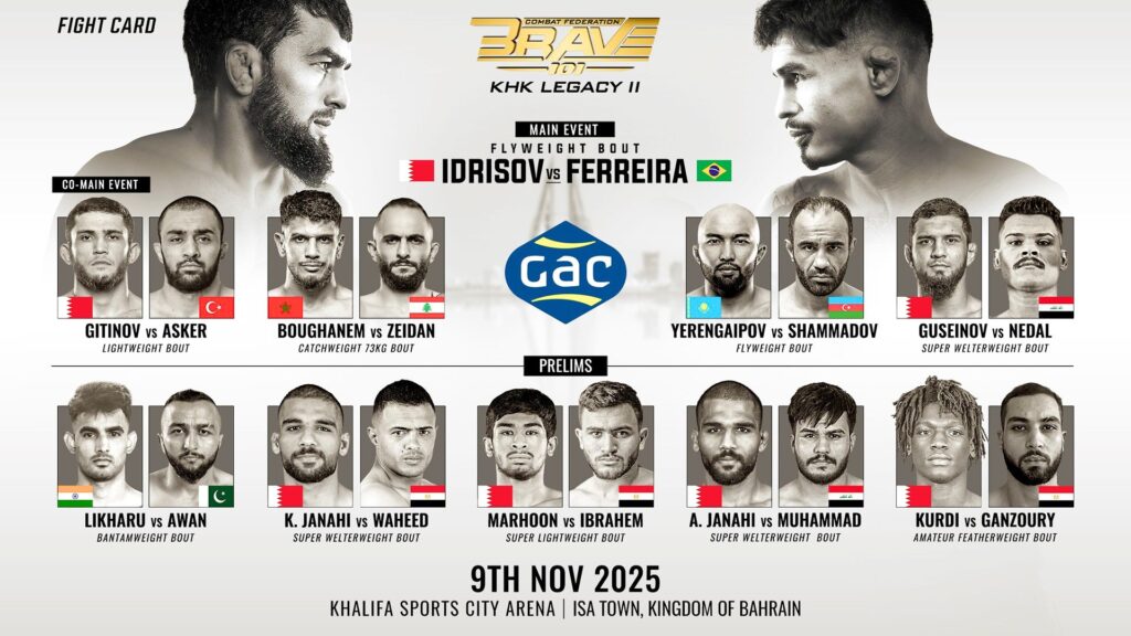Full card announced for BRAVE CF 101 on November 9 BRAVE CF 101