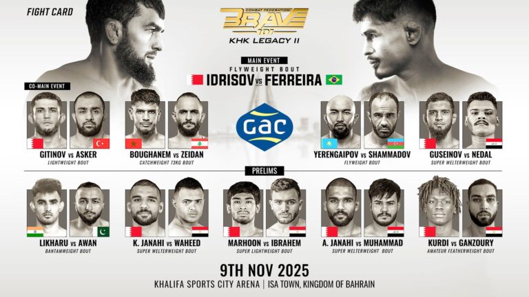 Full card announced for BRAVE CF 101 on November 9 BRAVE CF 101