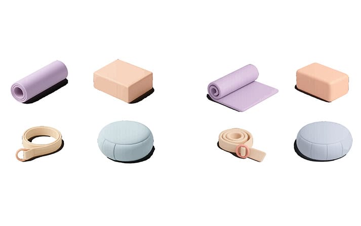 Foam Yoga Blocks in different sizes and colours