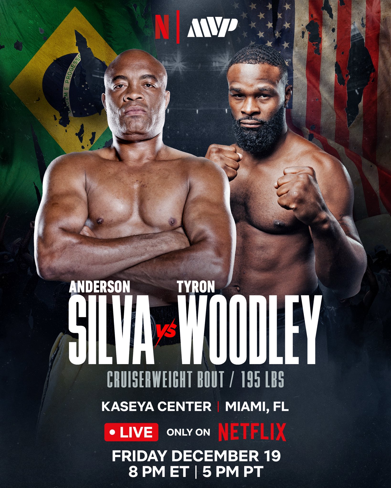 Anderson Silva vs Tyron Woodley poster
