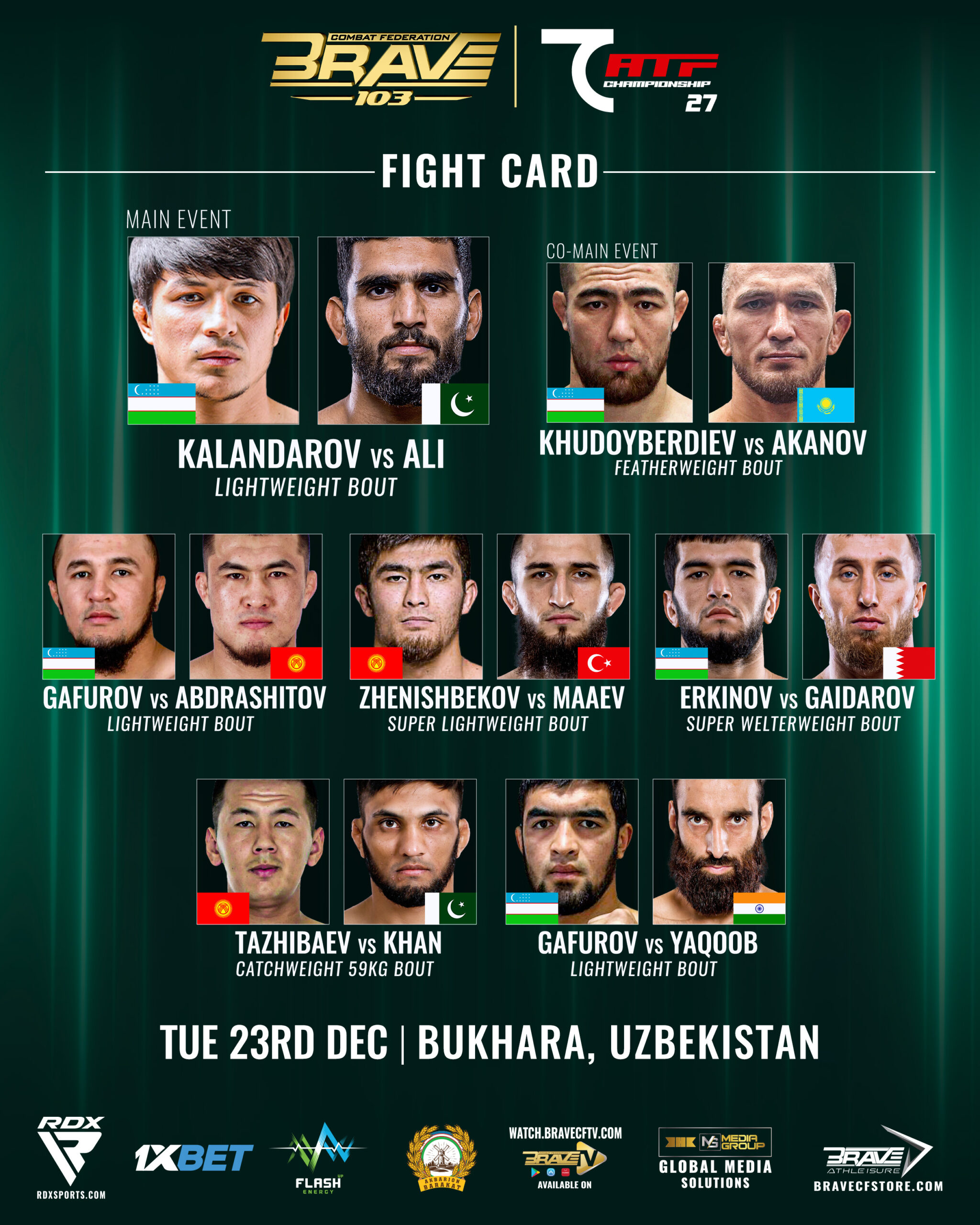 BRAVE CF 103 fight card