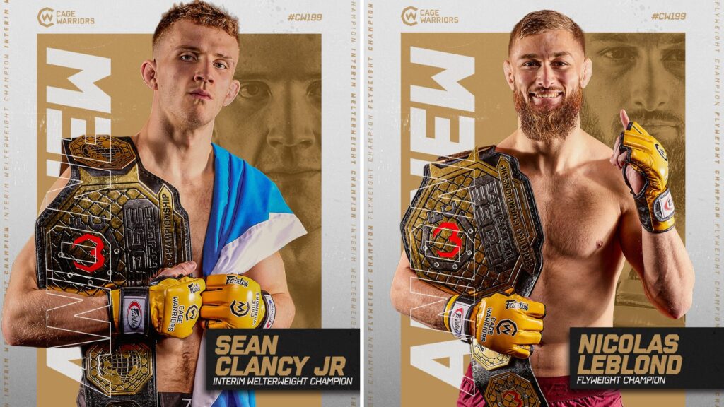 Cage Warriors 199 results: Two stunning finishes see two new champions crowned in Newcastle Sean Clancy Jr and Nicolas Leblond
