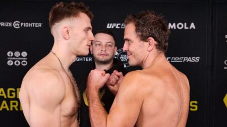 Cage Warriors 199 weigh-in results: Title fighters on weight in Newcastle Sean Clancy Jr and Melvin van Suijdam